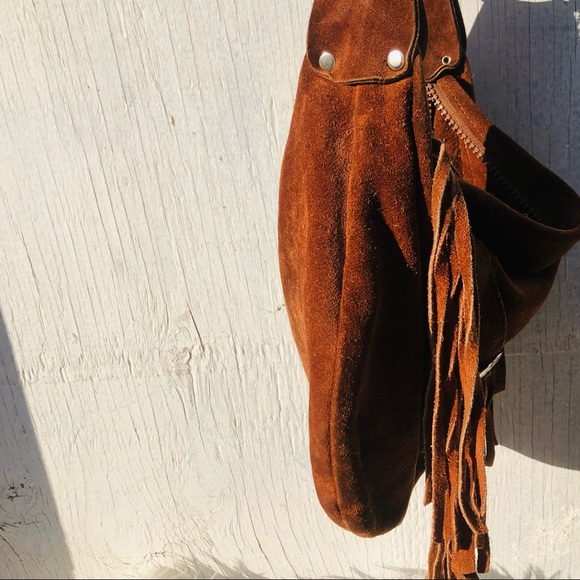 Vintage real leather fringe shoulder purse… - Picture 6 of 10